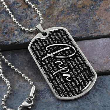 Papa Dog Tag Necklace - Love You This Much